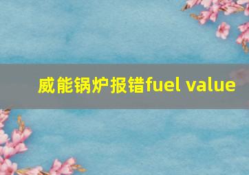 威能锅炉报错fuel value